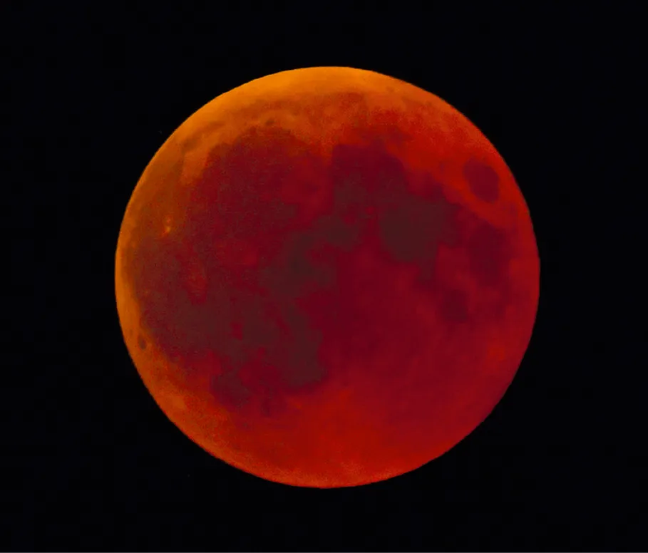 Éclipse lunaire du 31 janvier 2018 vue du Parc naturel régional des Vosges du Nord