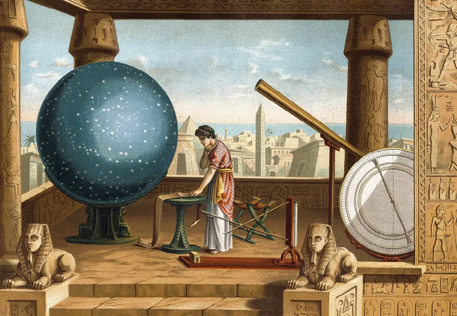 Ptolémée, dans l'observatoire d'Alexandrie.