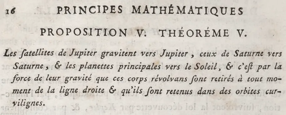 Extrait traduit de Philosophiæ naturalis principia mathematica.