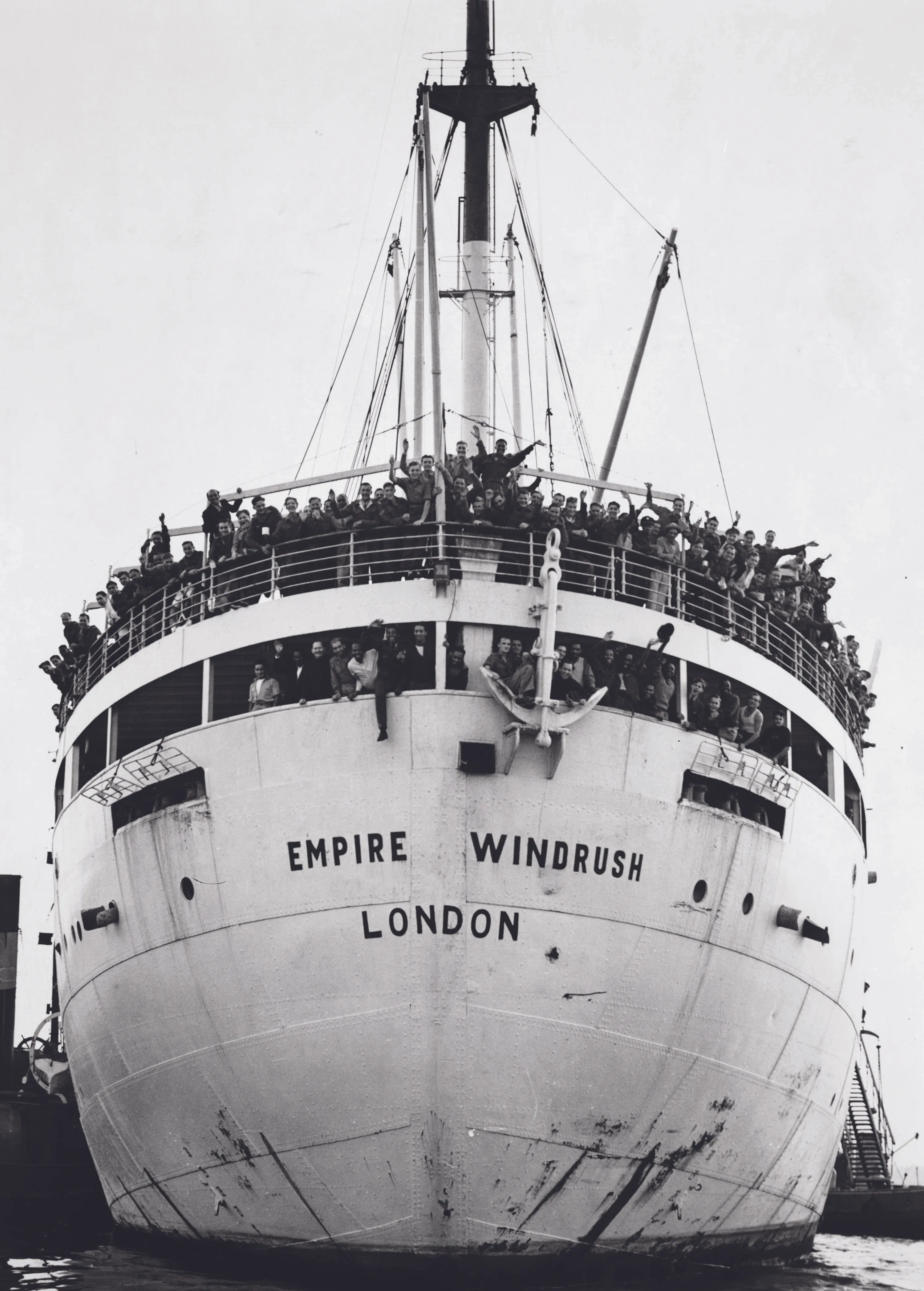 The Empire Windrush arriving from Jamaica, 1948.