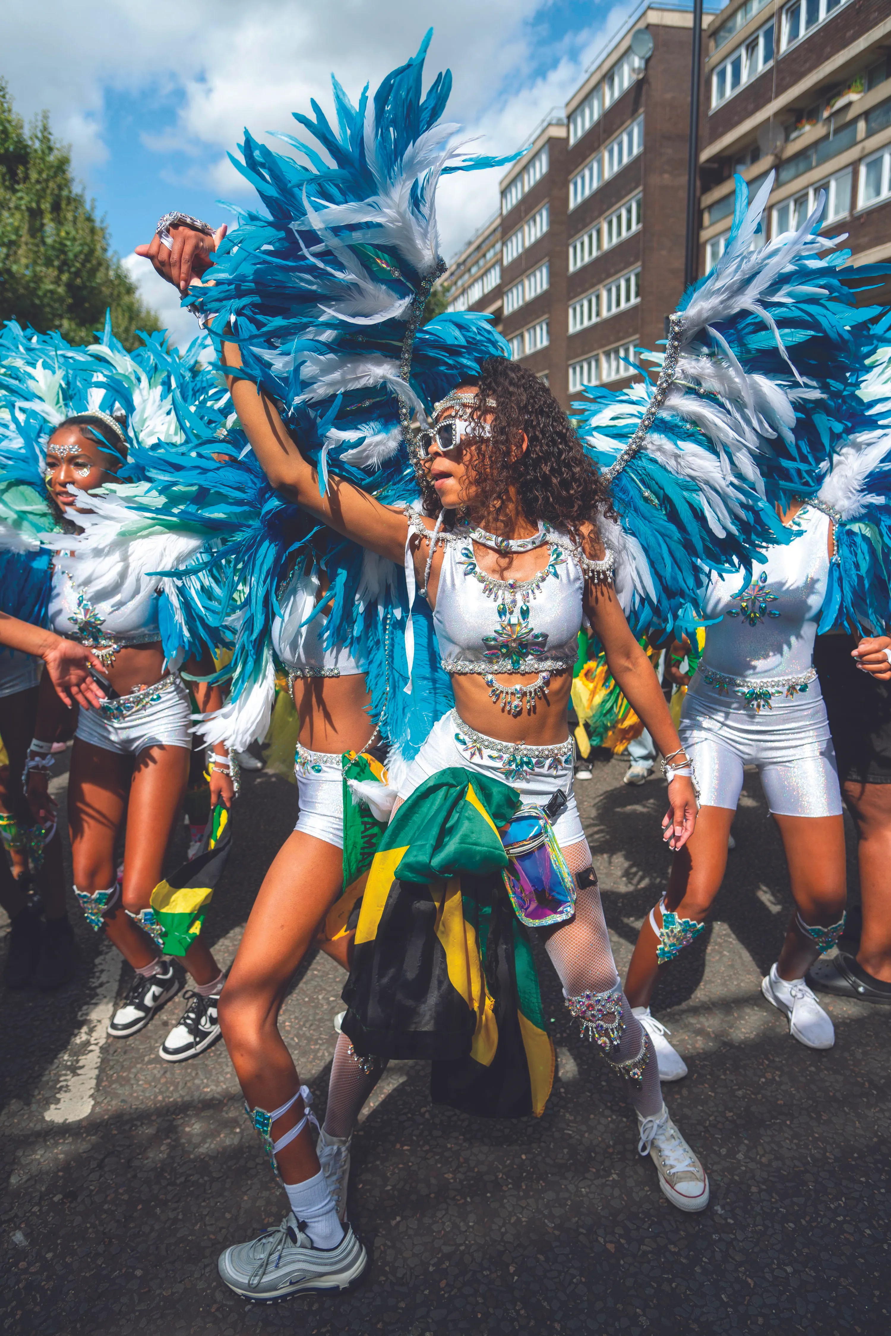 Young performers taking part in the Notting Hill Carnival in London, August 2024.
