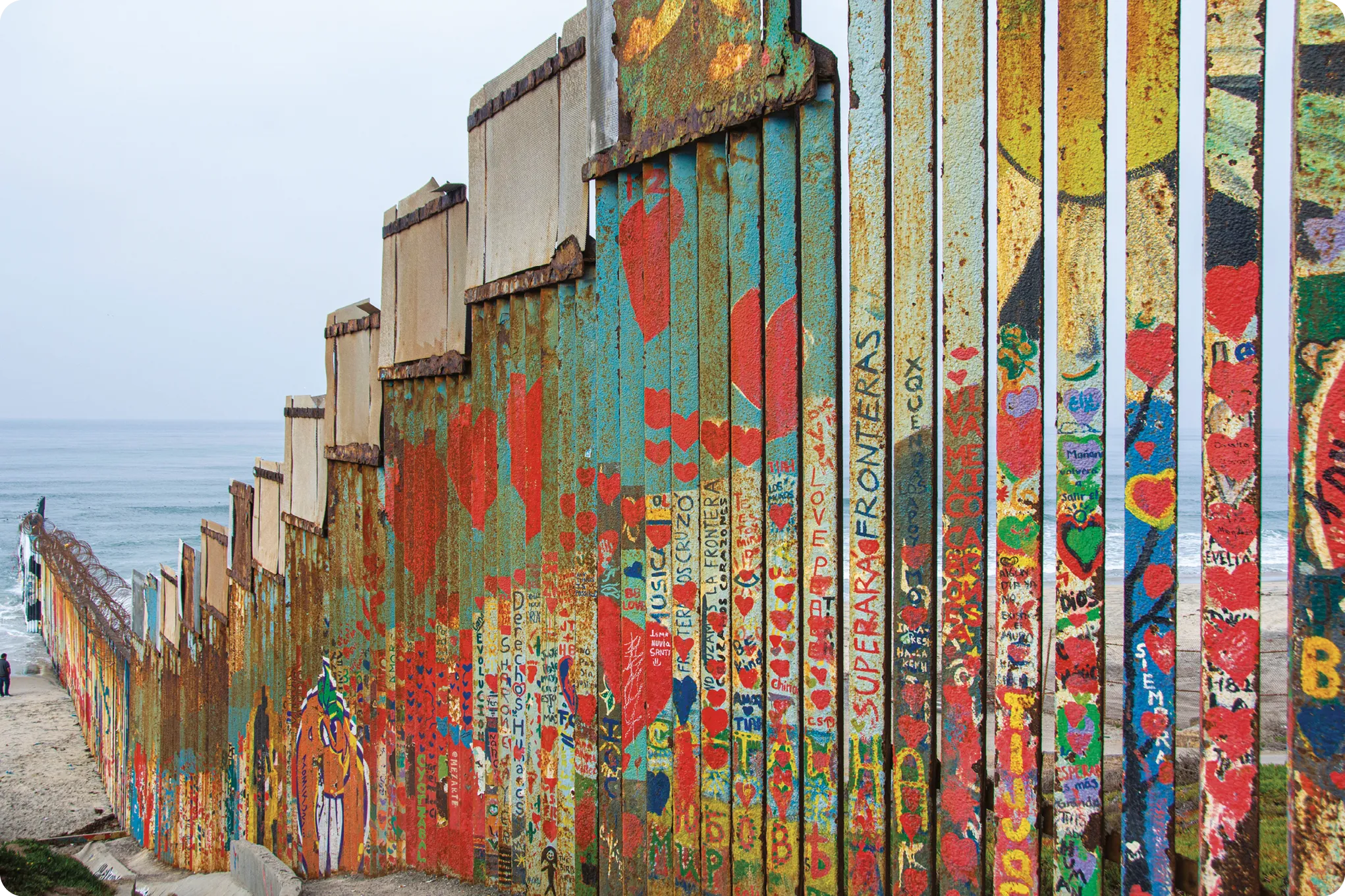 Border art on Tijuana Beach, Mexico.