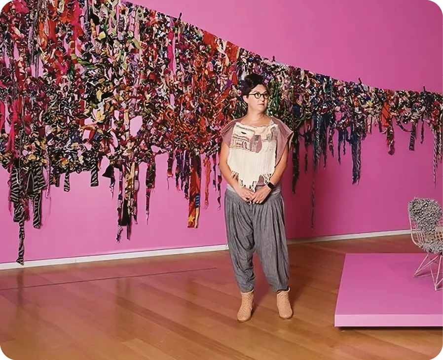 Tanya Aguiñiga's, mending the divide.