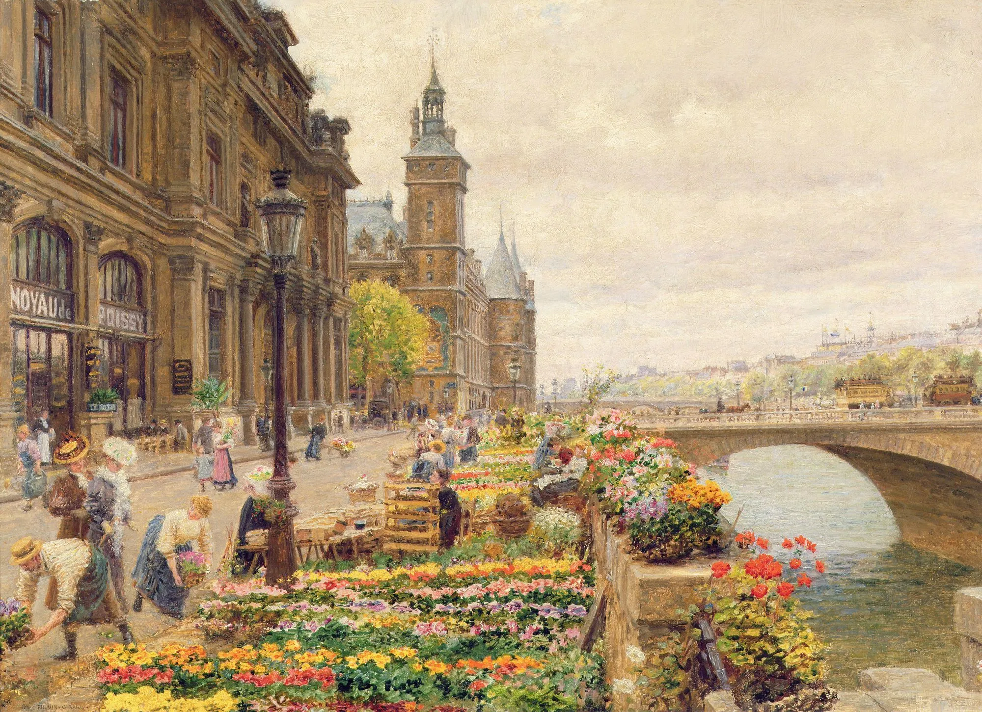 Marie-François Firmin-Girard, Le Quai aux fleurs, 1875.