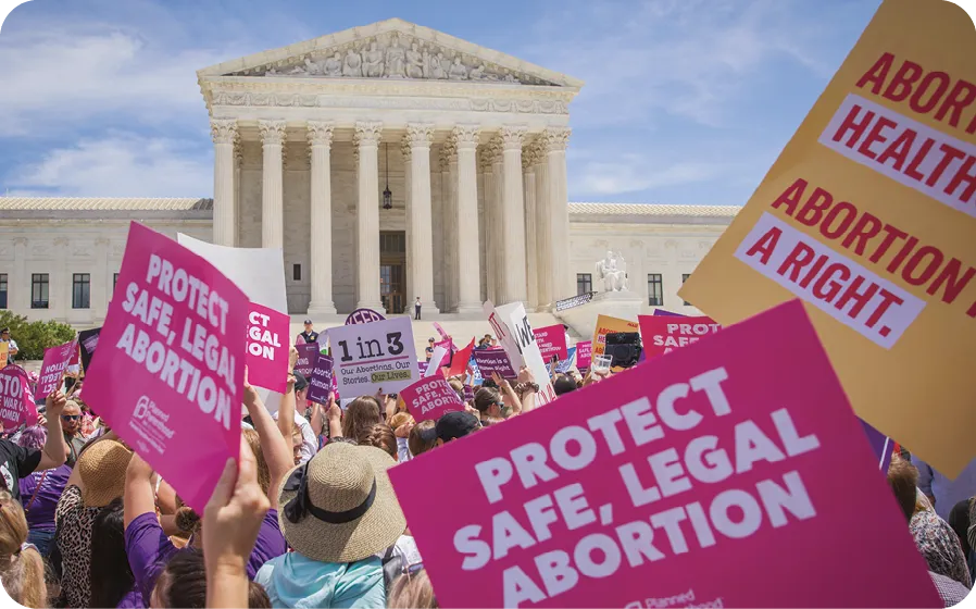(Roe v. Wade, a landmark ruling overturned)