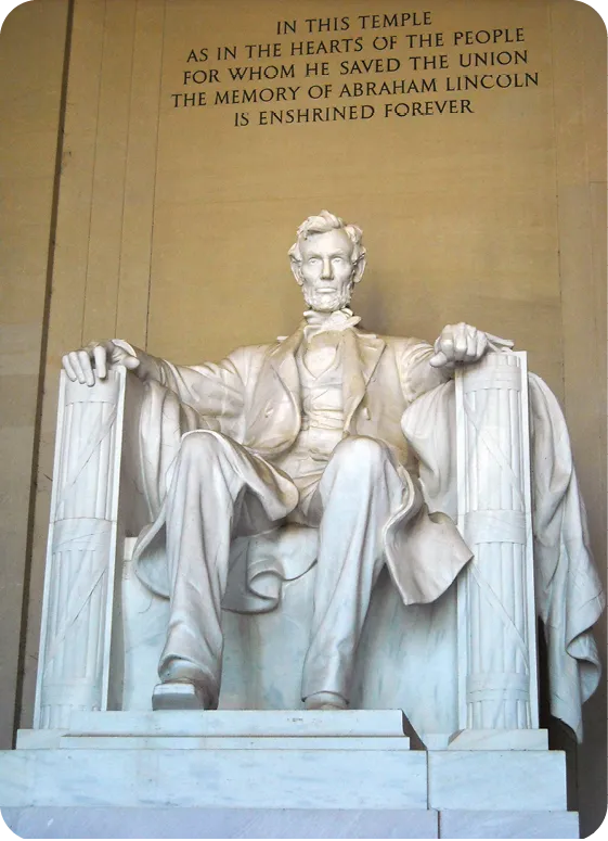 Statue of Abraham Lincoln in the Lincoln Memorial, Washington, D.C, 2008.