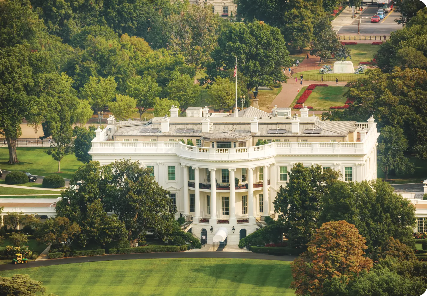 Aerial view of the White House, Washington, D.C.