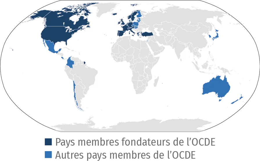 cartes des pays membres de l'OCDE