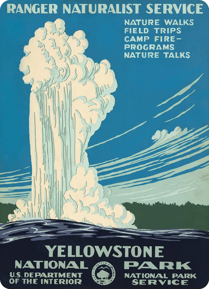Poster of Yellowstone National Park, 1938.