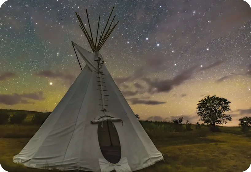 Native American tipi at Grasslands National Park, Saskatchewan.