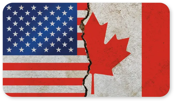 Icône des drapeaux nationaux des États-Unis VS Canada