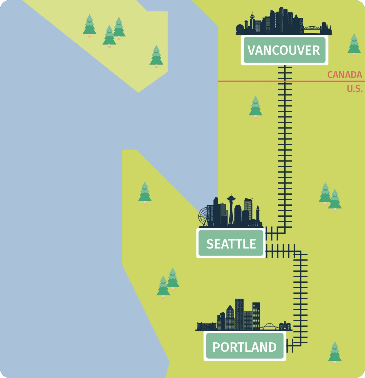 Infographie Seattle vs. Vancouver