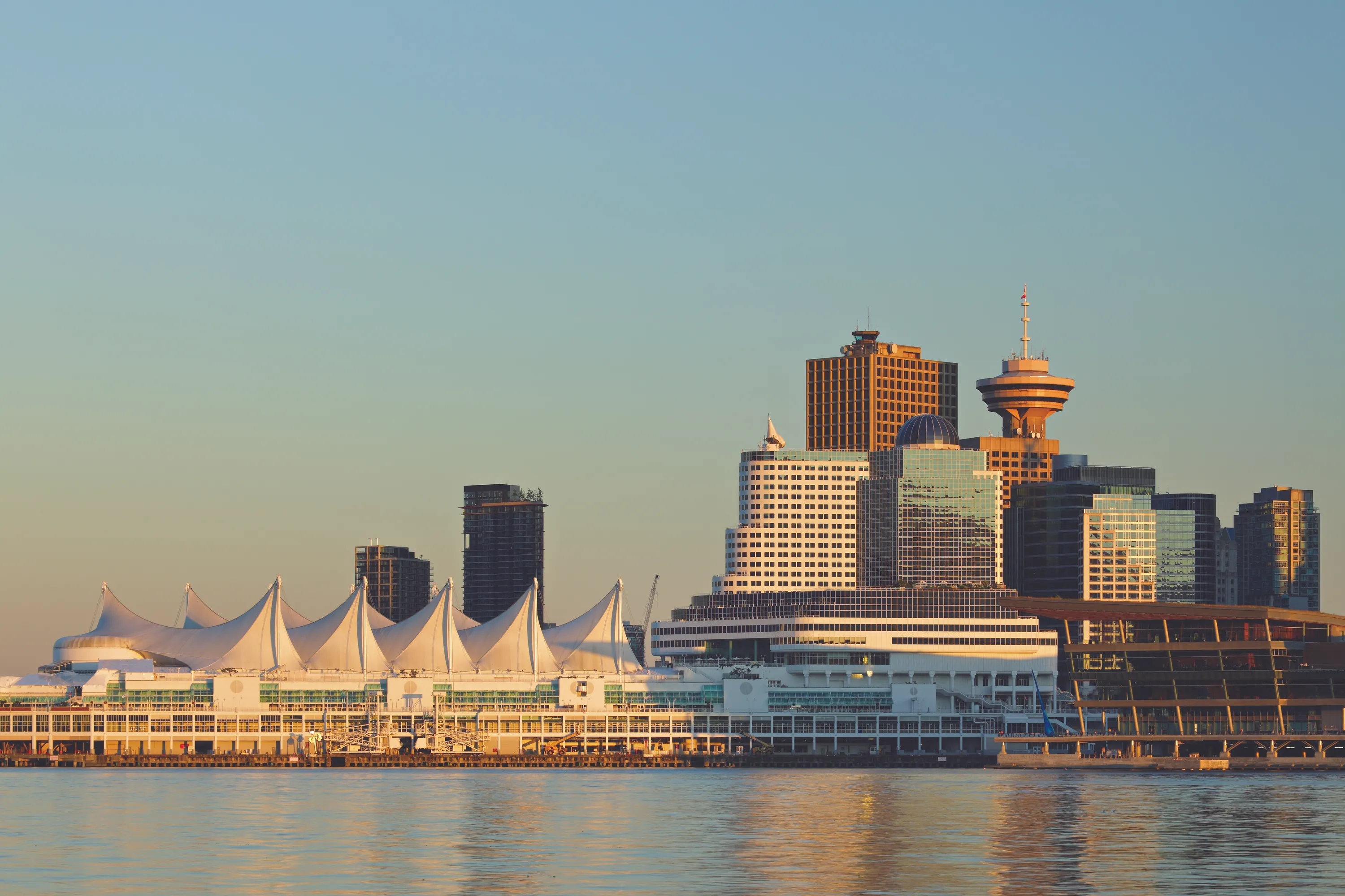 A container ship arriving at Vancouver's port.