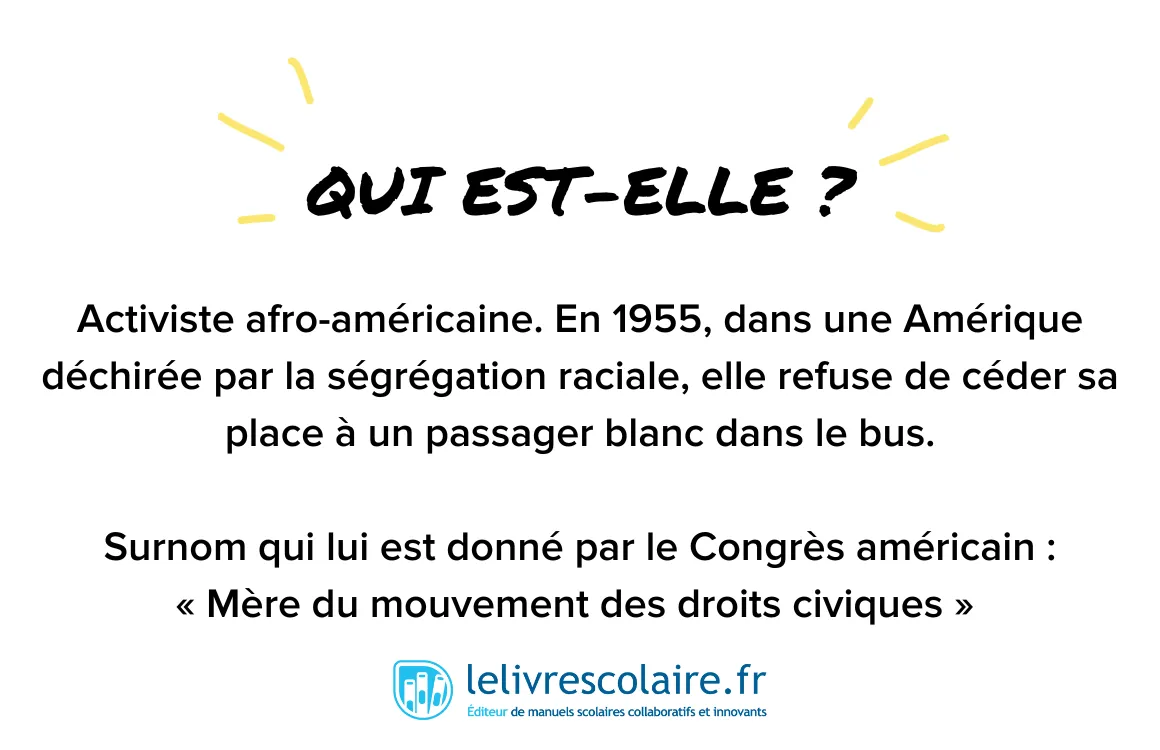 Qui est-elle : Rosa Parks - recto