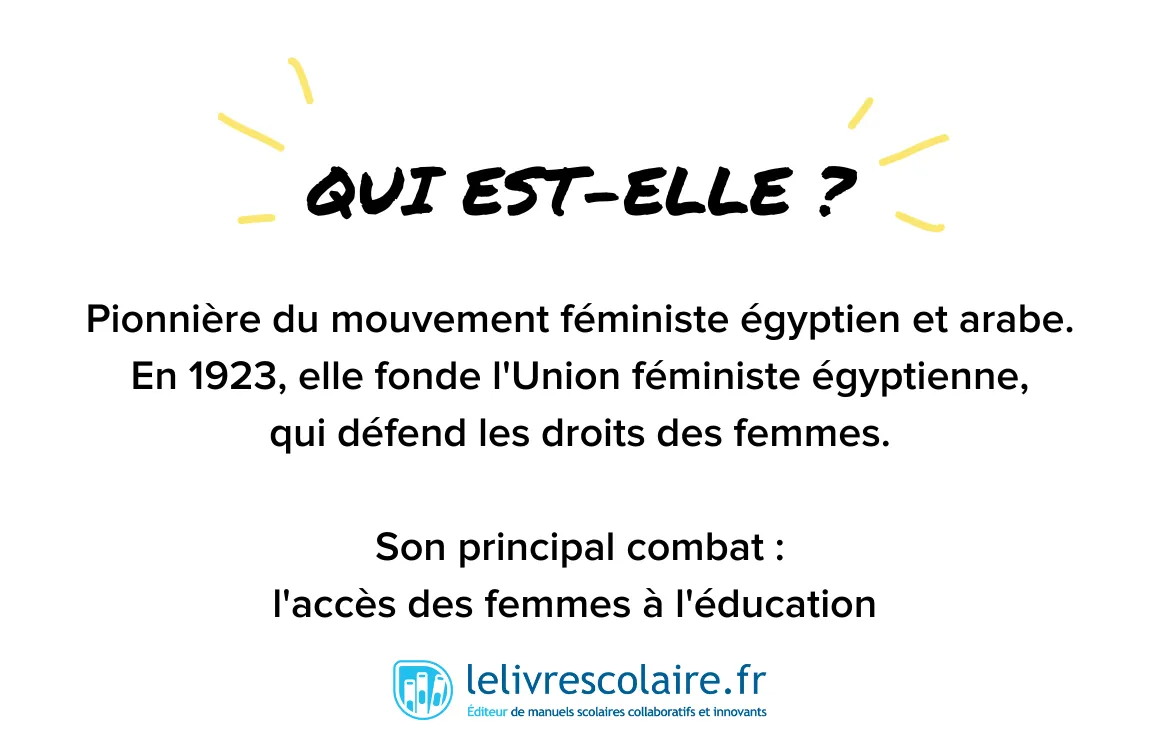 Qui est-elle : Huda Sharawi - recto