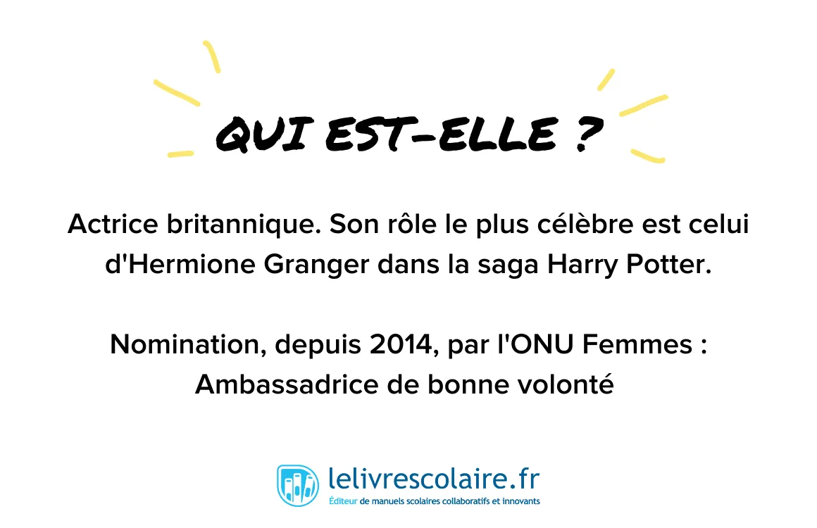 Qui est-elle : Emma Watson - recto