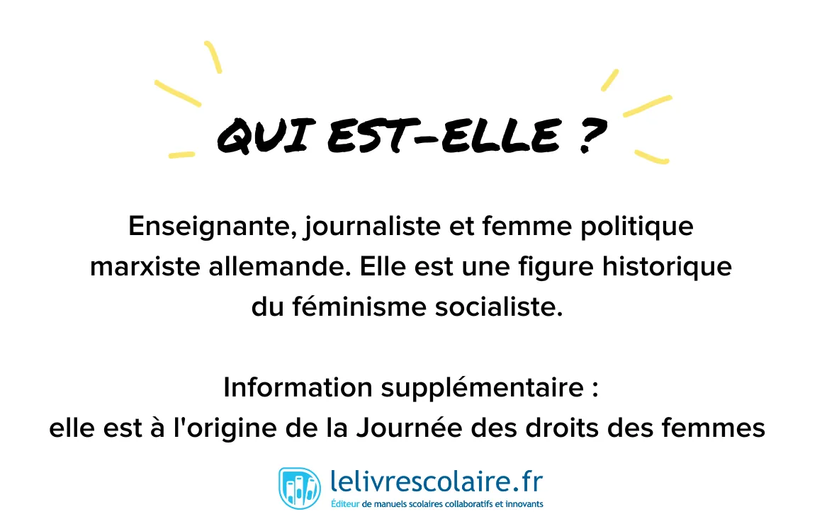 Qui est-elle : Clara Zetkin - recto