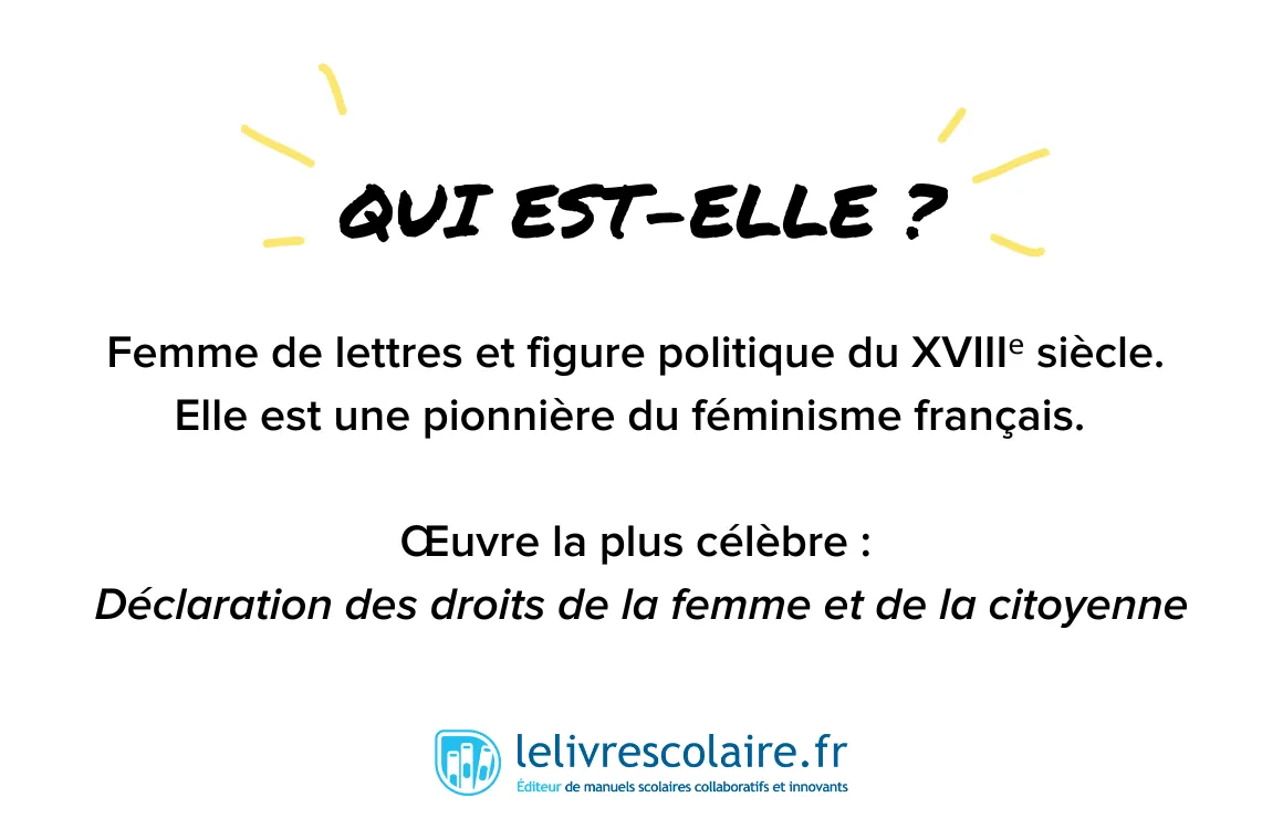 Qui est-elle : Olympe de Gouges - recto