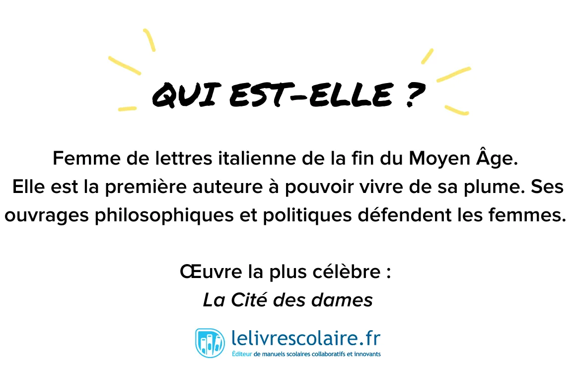 Qui est-elle : Christine de Pizan - recto