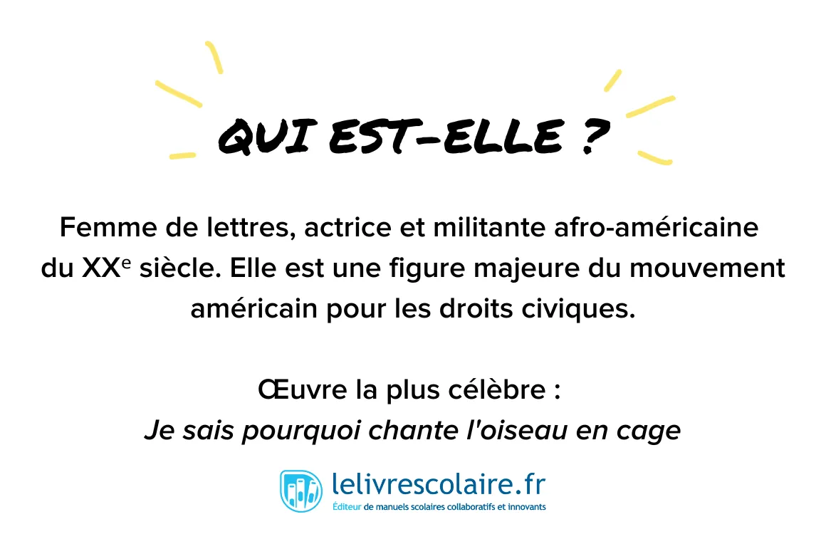 Qui est-elle : Maya Angelou - recto