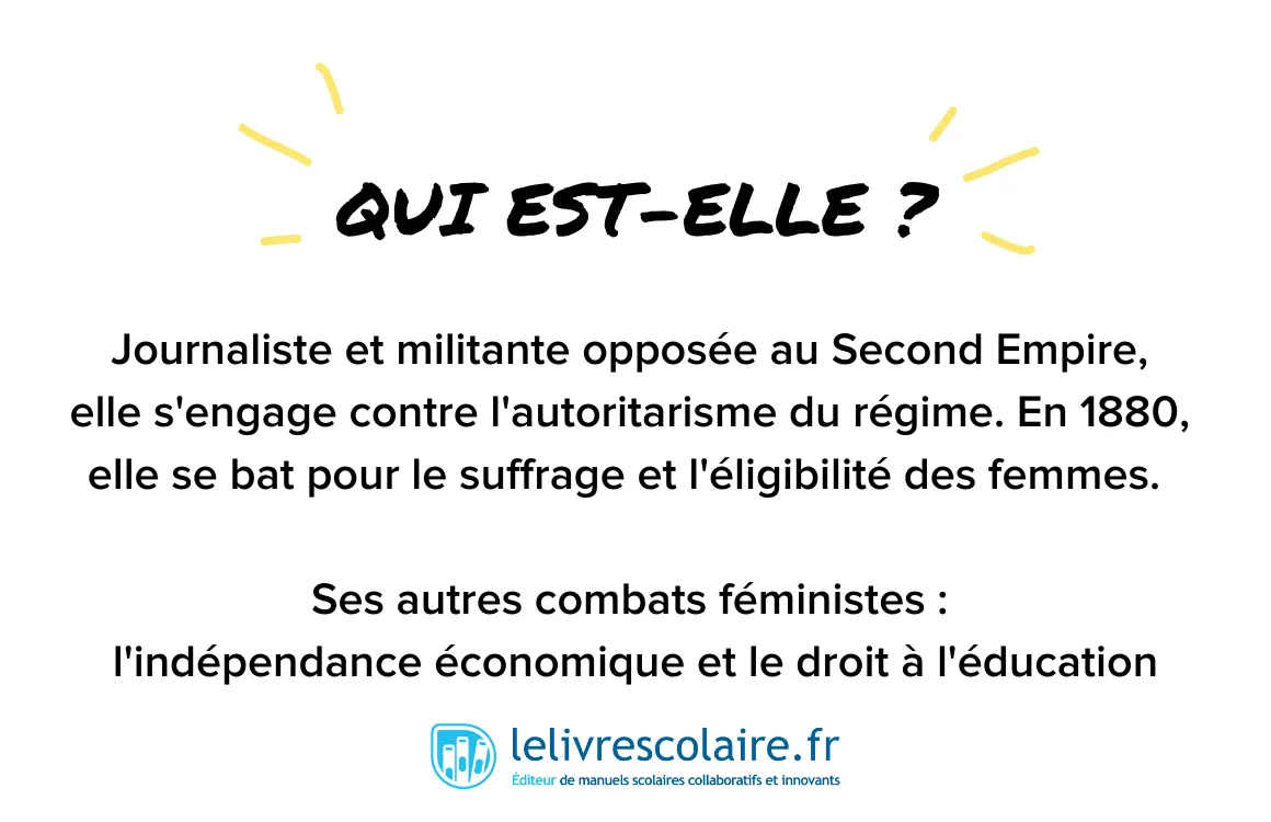 Qui est-elle : Hubertine Auclert - recto