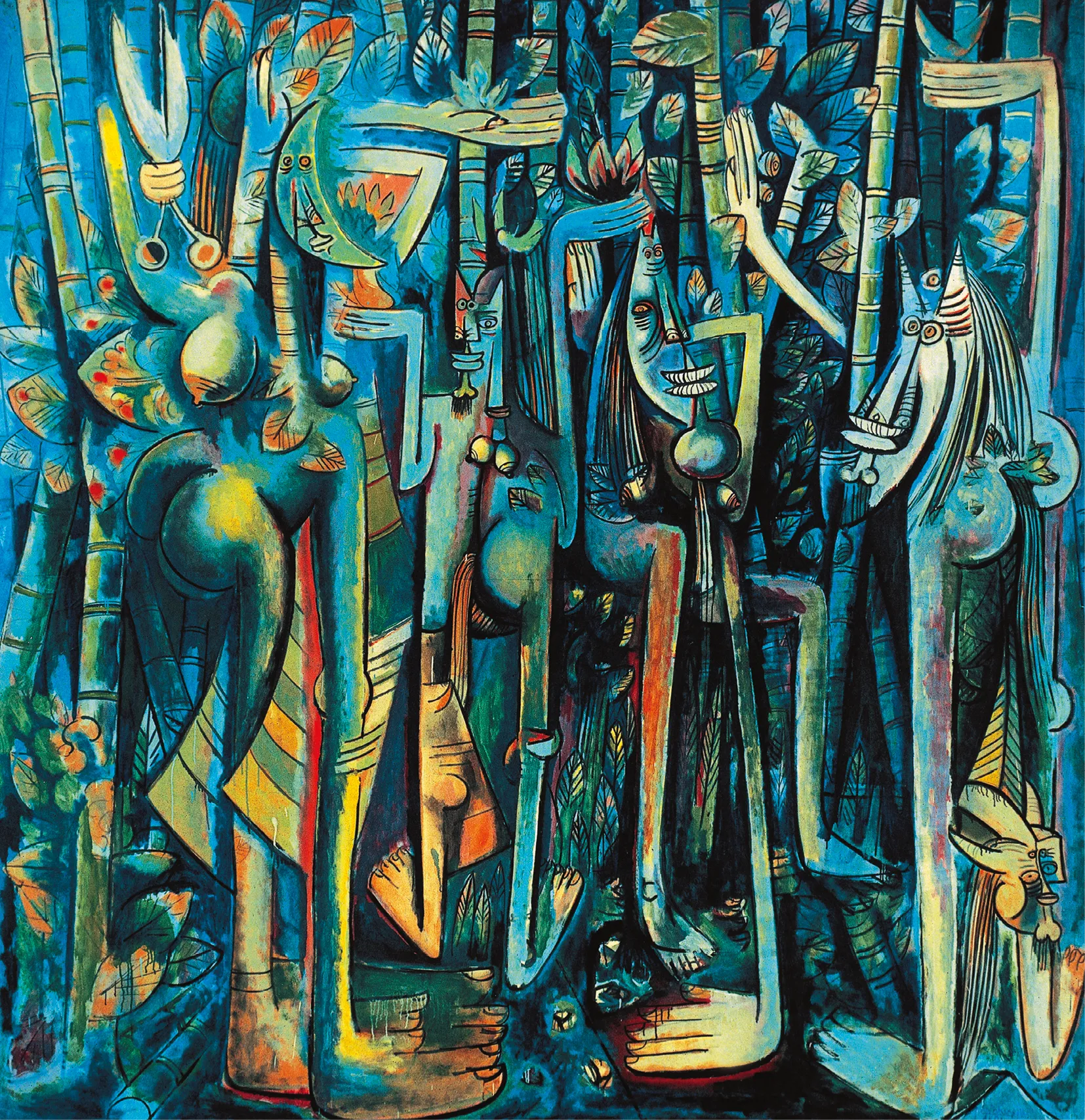 Wifredo Lam, La Jungla, 1943, gouache sur papier monté sur toile, Museum of Modern Art, New York, États-Unis.