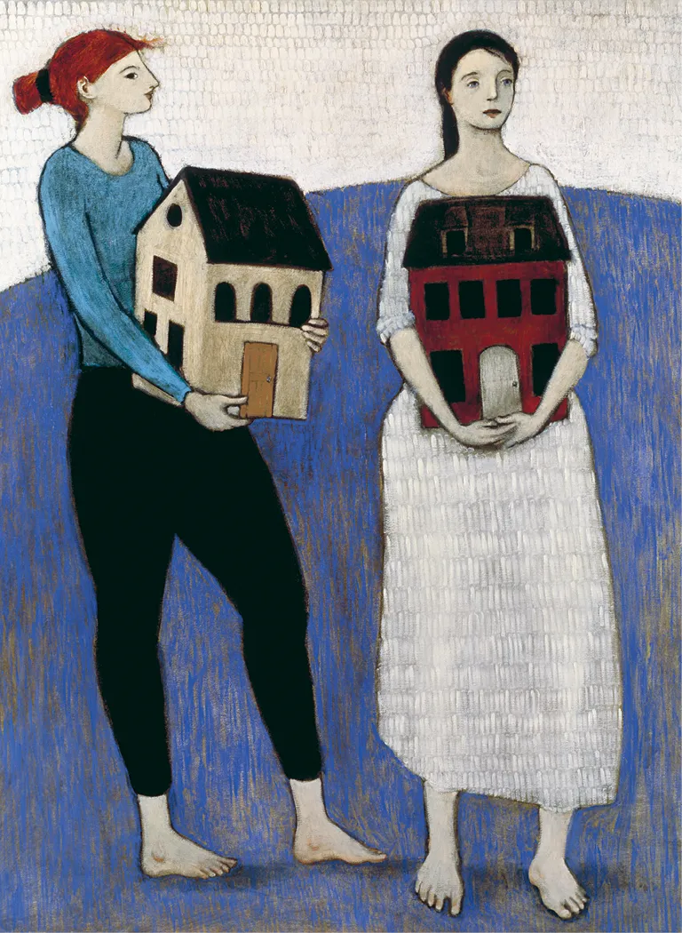 Brian t. Kershisnik, Carrying Houses</i>, 2016.