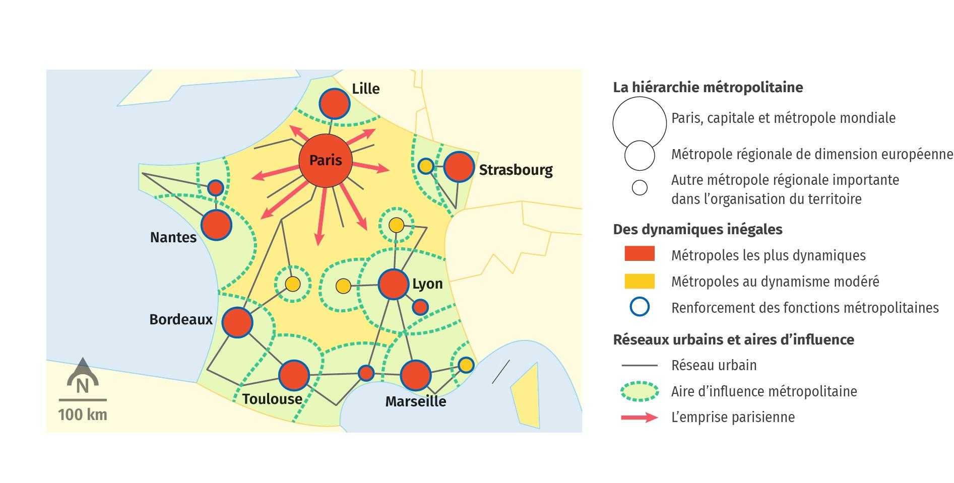 La France La Métropolisation Et Ses Effets Croquis www.lelivrescolaire.fr