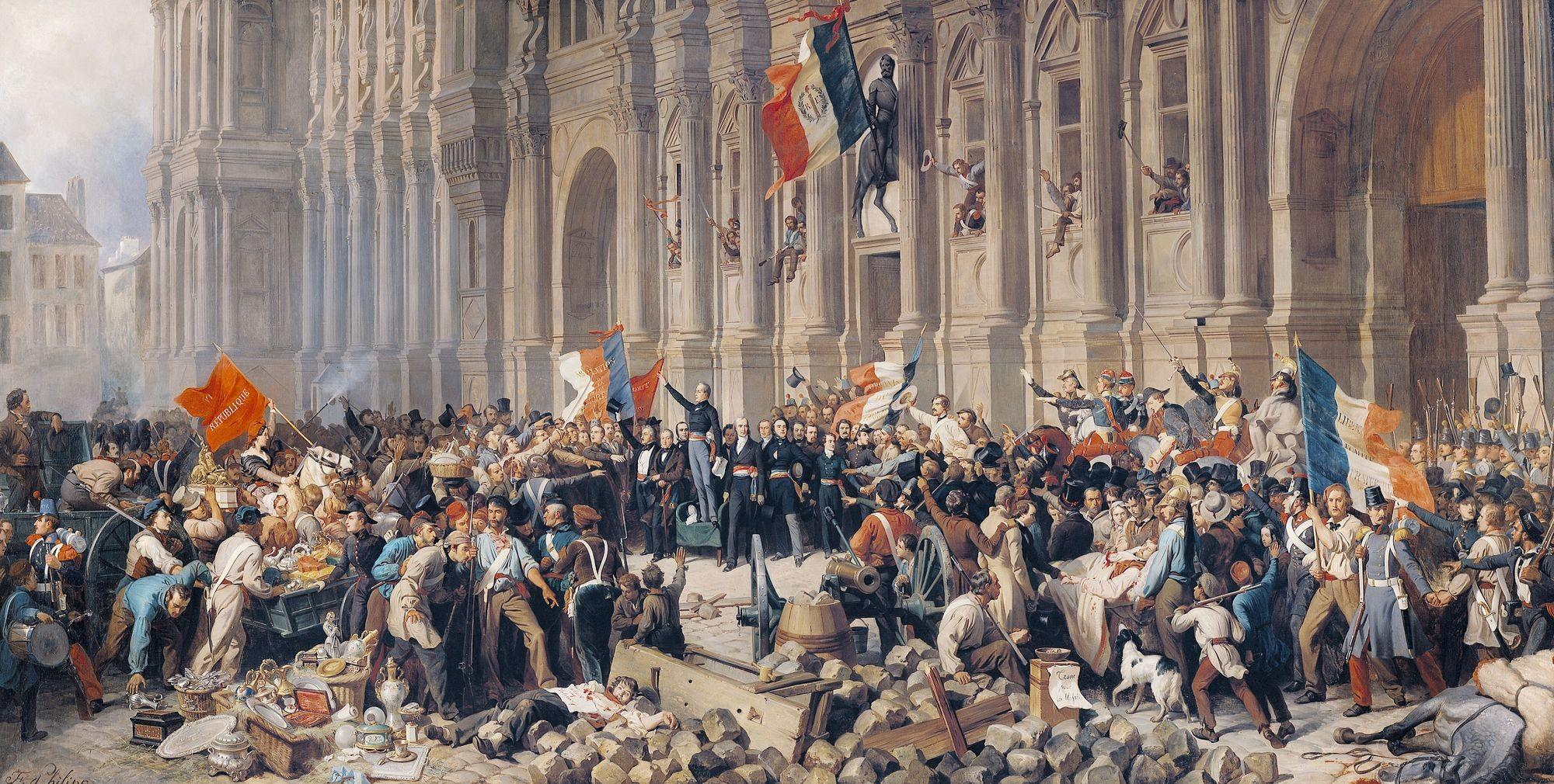 Félix Philippoteaux, Lamartine refusant le drapeau rouge devant l’Hôtel de ville