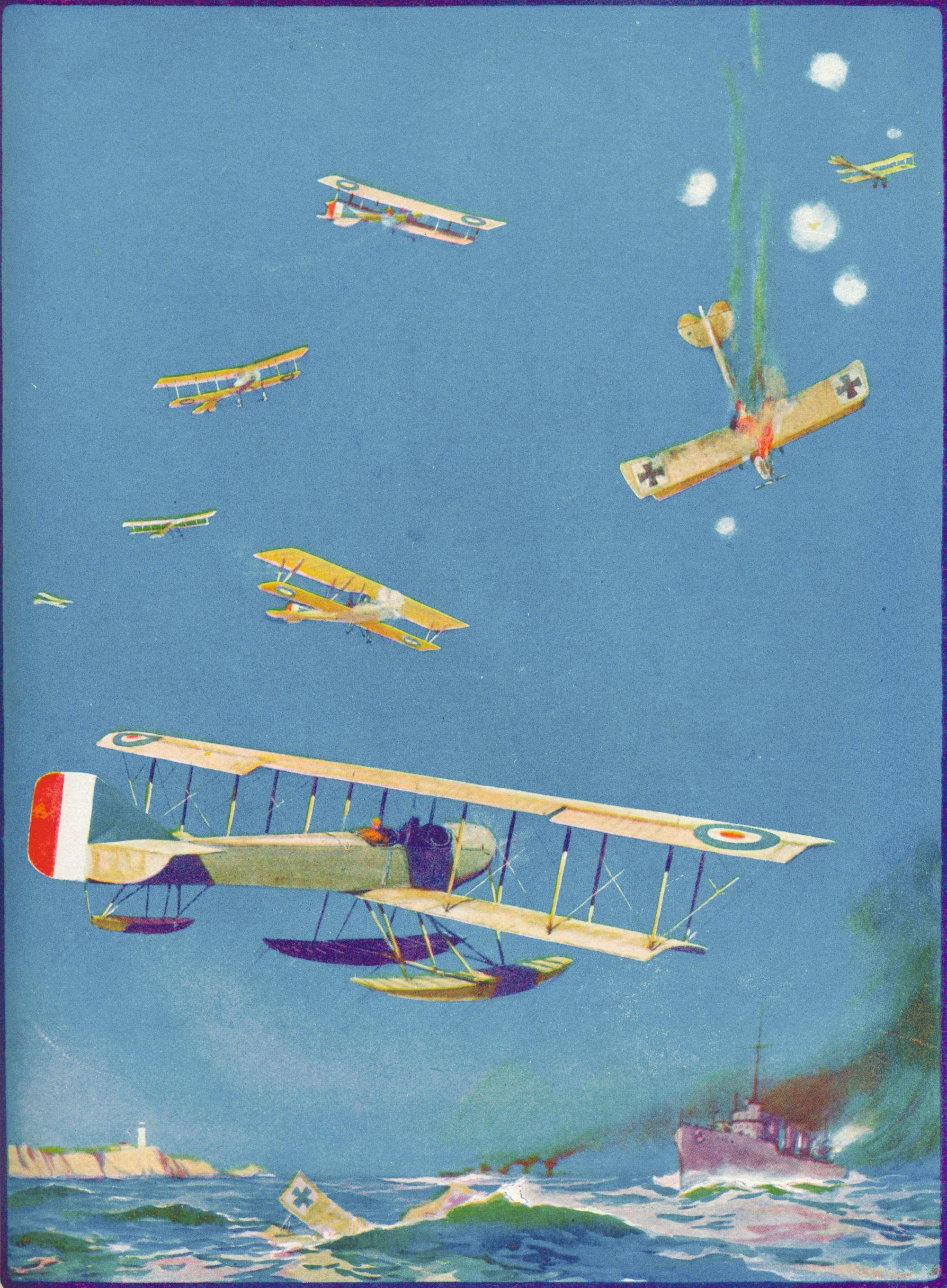 « Défense des côtes », illustration dans The Wonder Book of Aircraft for Boys and Girls, 1919