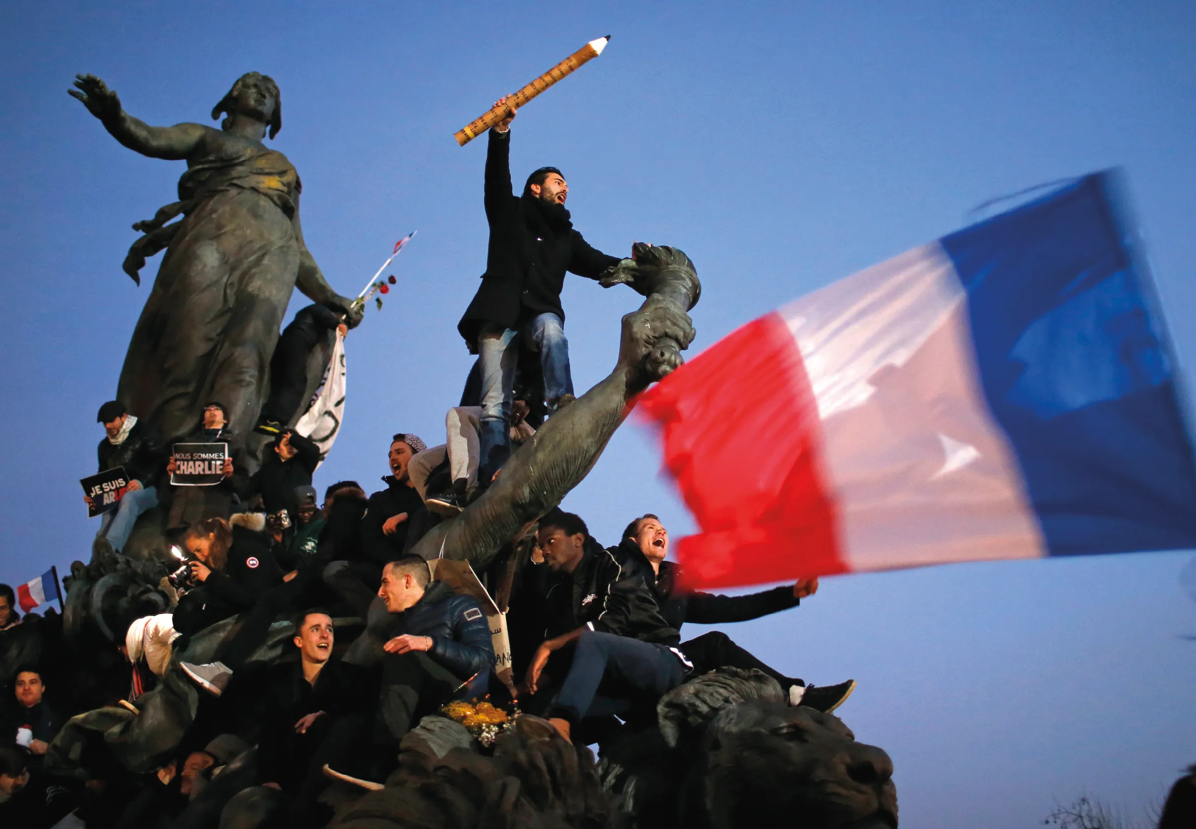 Stéphane Mahé, photographie prise lors de la manifestation de soutien après les attentats de Charlie Hebdo, à Paris, le 11 janvier 2015.