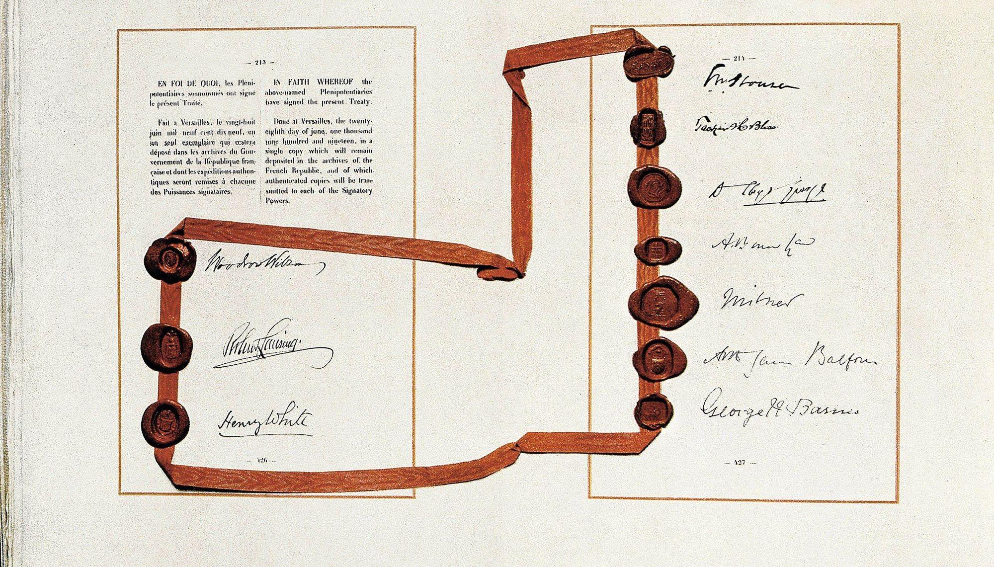 1919 1923 Les trait s de paix - HIS.1re.11.PDP1.traite De Versailles Signatures Retouche 