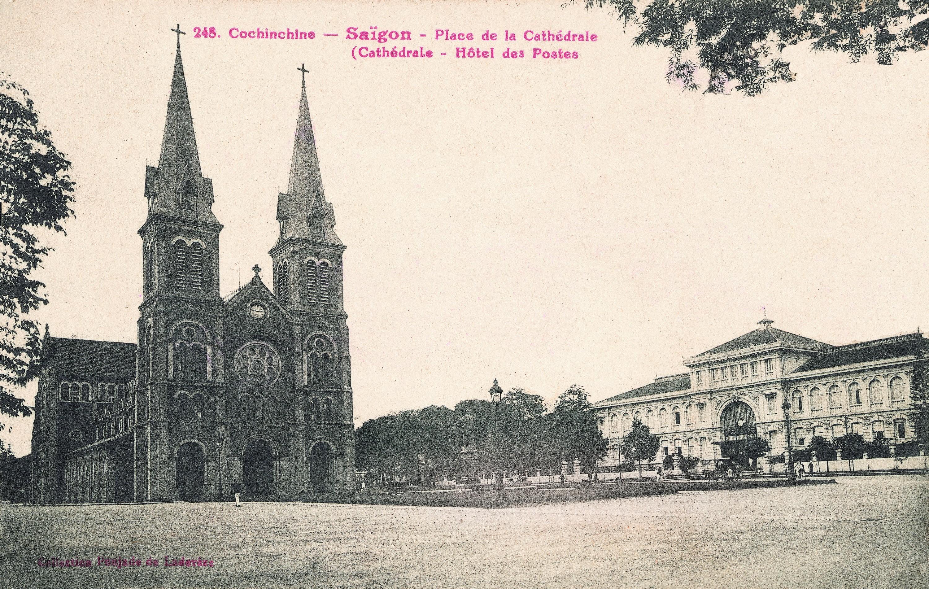 La cathédrale de Saïgon, carte postale
