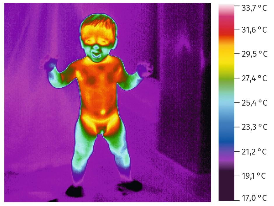 Un enfant en imagerie infrarouge.