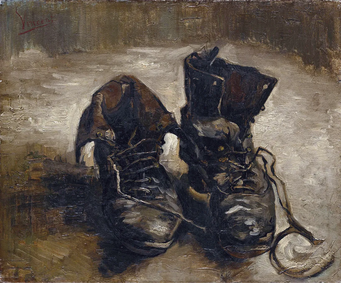 Vincent Van Gogh, Les Vieux Souliers, 1886, huile sur toile, 38 × 45 cm,
musée Van Gogh, Amsterdam, Pays-Bas.