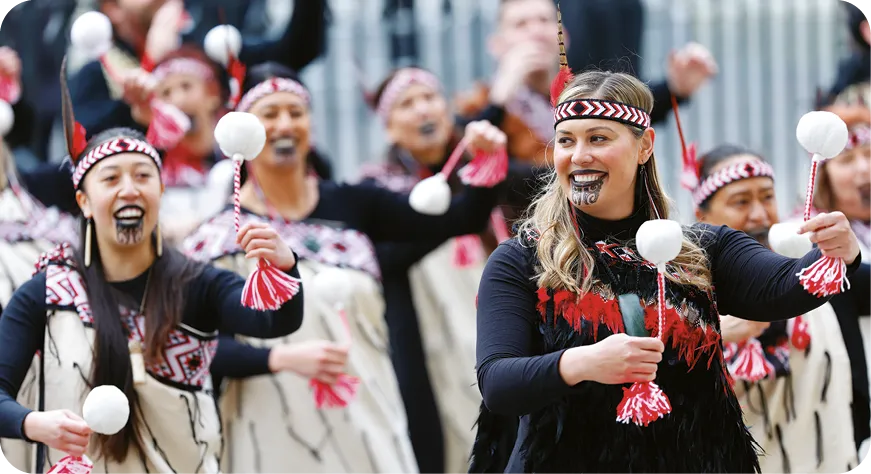 Māori wahine (women) at the 2023 Commonwealth Day Service at Westminster Abbey in London.